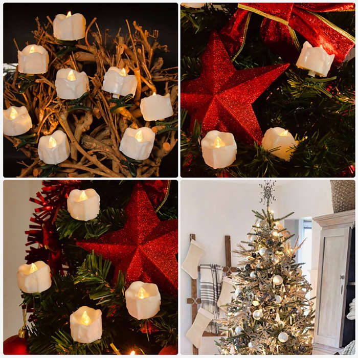 warm white - 9Pcs LED Christmas Tree Decoration Candles Remote Control Candle Lights with Clips Flas