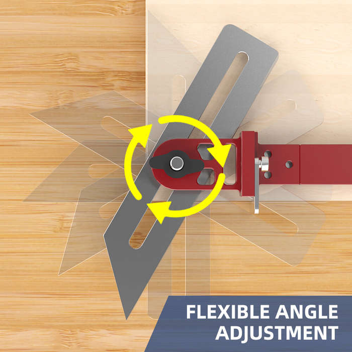 Red - ENJOYWOOD LTG-002 Stair Tread Template Tool Solid Stair Tread Gauge Shelf Layout Tool Stair Tr