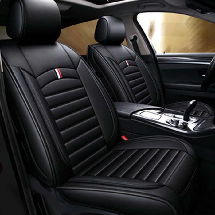 Coffee - Universal Car Front Seat Mat Covers PU Leather Breathable Cushion Pad