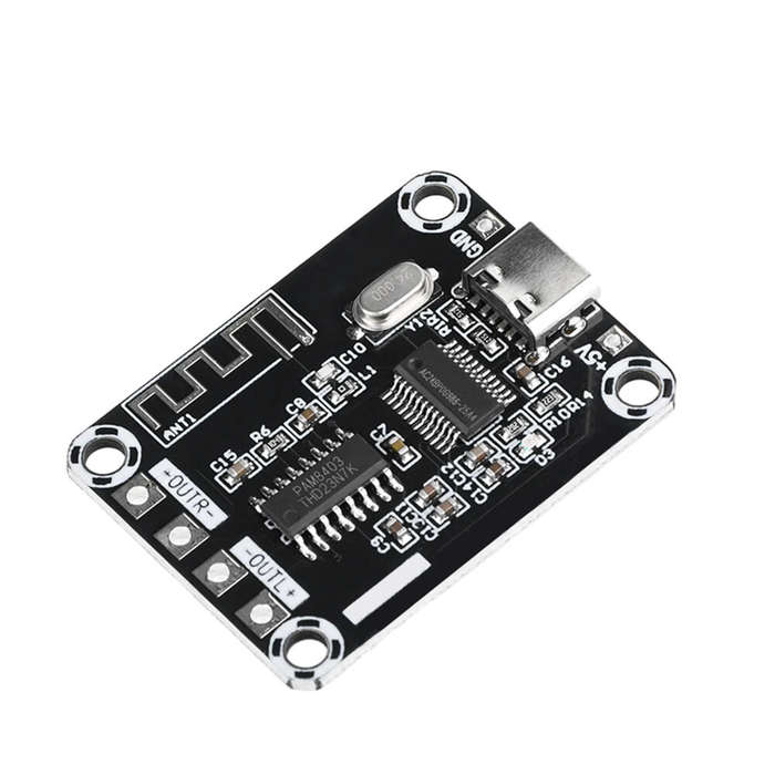 Black - XH-A155 PAM8403 Mini Class D bluetooth Digital Power Amplifier Board 5W+5W DC5V TYPE-C Power