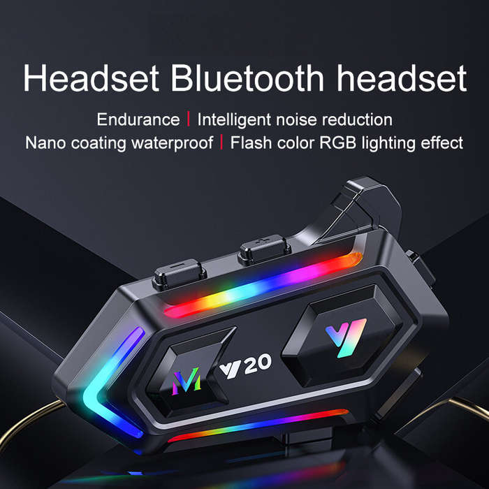Soft Microphone - Y20 Motorcycle Helmet Bluetooth Headset 5.3 Bluetooth Headset IPX6 Waterproof with