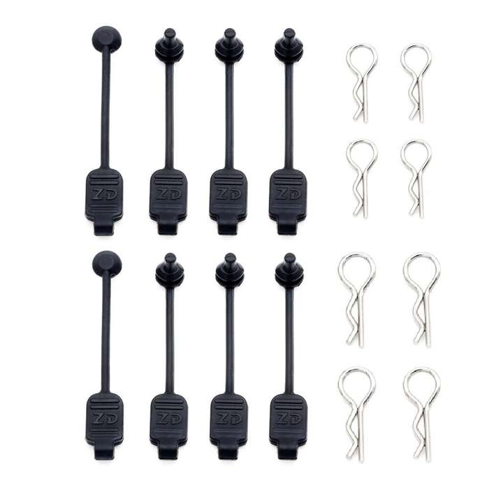 Black - 8PCS RC Car Body Clip Rubber Retainer Shell Fixed Buckle Lock 8301 for Arrma Losi ZD Racing