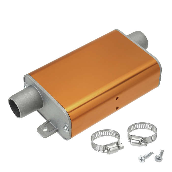 Silver - 24mm Car Exhaust Pipe Silencer Muffler Straight Drum For Ebespacher Diesel Heater