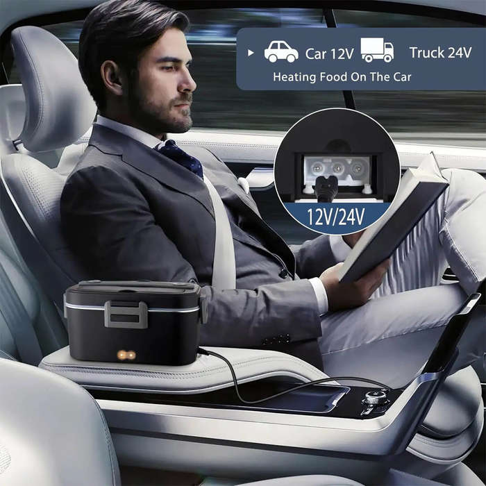 #C - 12V 24V 220V 1.8L Car Home Dual-use Insulated Heating Lunch Box Household Car Electric Lunch Bo