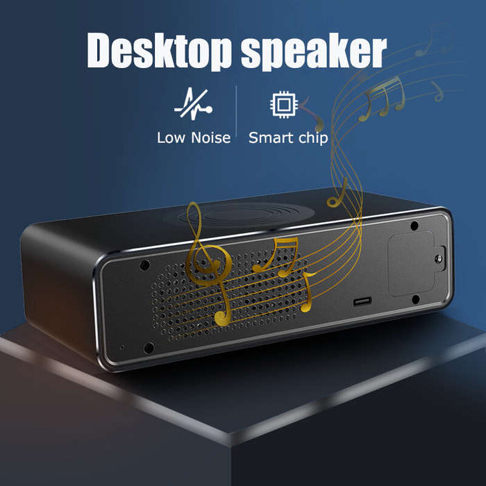 15W 3-in-1 Portable Speaker bluetooth Speaker LED Display Alarm Clock Wireless Charger Wireless Spea