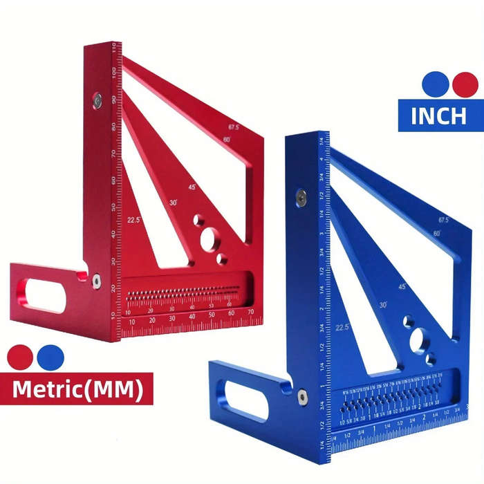 Imperial - JIGHOLE 3D Multi-Angle Measuring Ruler Square Protractor MM/Inch Metric Imperial Durable