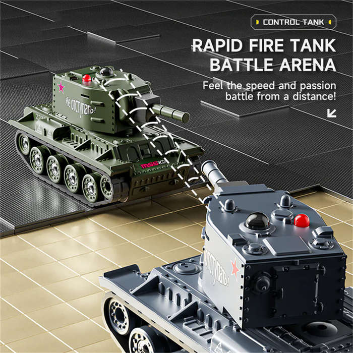 Grey - WENNANFENG BRRRRT 1/64 2.4G Mini RC Tank Desktop Simulation Battle Tracked Full Proportional