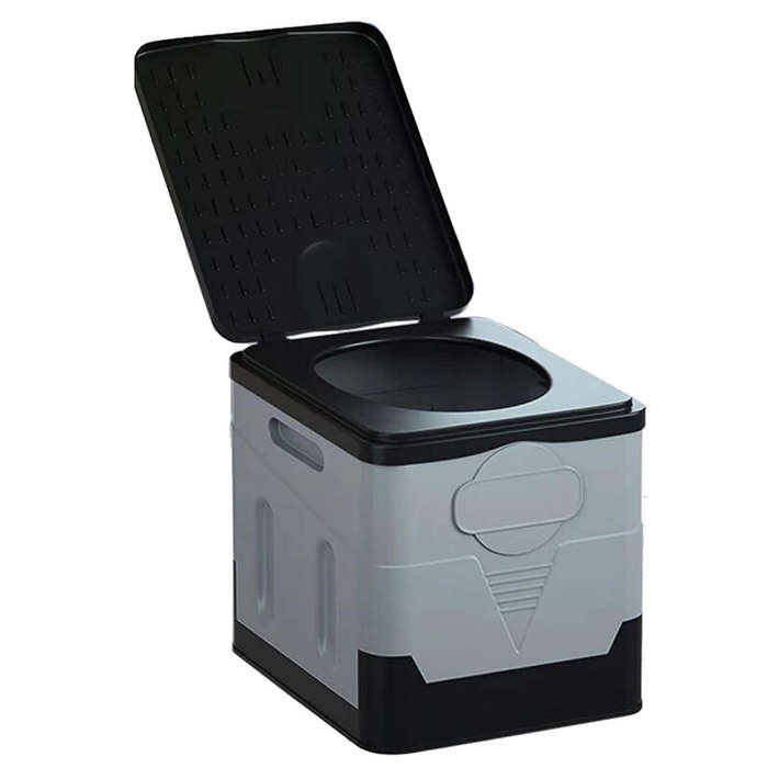 Black grey - Portable Toilet for Camping Adult Foldable Toilet for Car Portable Toilet Outdoor Porta
