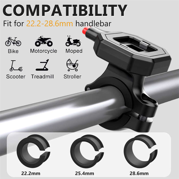 Black - XANES Bicycle Mobile Phone Holder for 4.7-7.0 inches Universal Waterproof Shock Absorber Mul