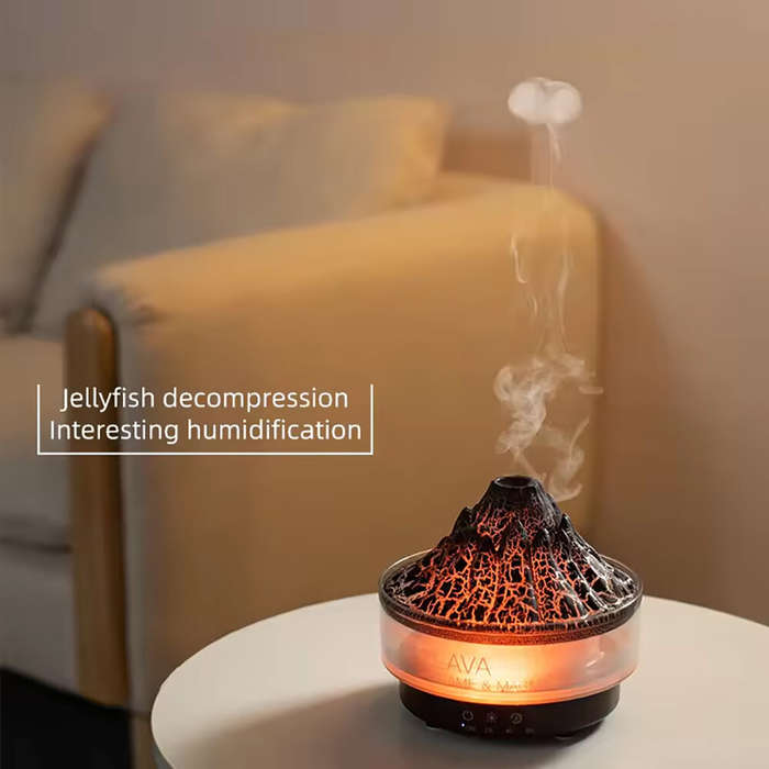 #B - Household Humidifier USB Colorful Simulation Flame Aromatherapy Machine Bedroom Remote Control