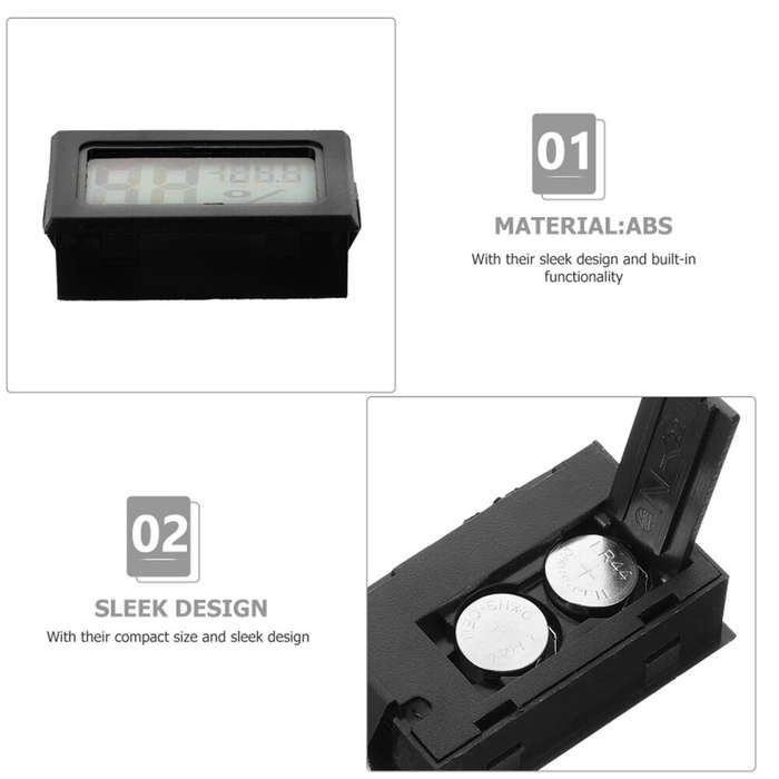White - 3Pcs Mini Hygrometer Thermometer Digital Temperature Humidity Monitor Compact Portable Desig