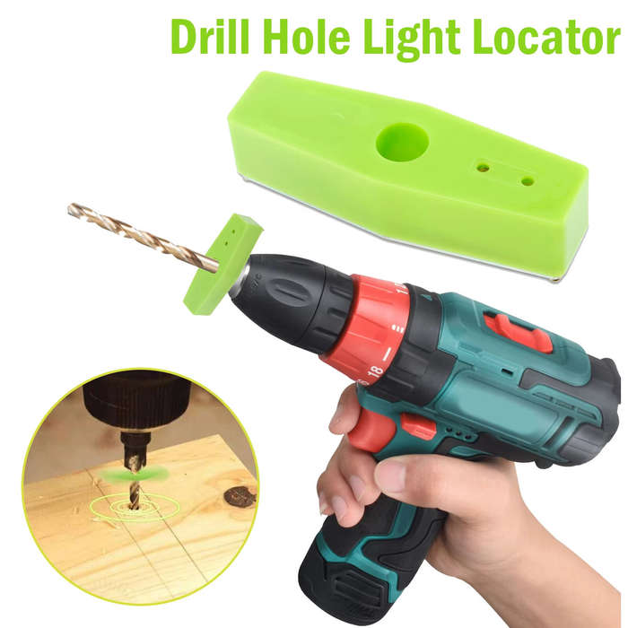 Green - Drill Hole Position Light Locator Plastic Drill Guide Light Locator No Blocking Viewing Dril
