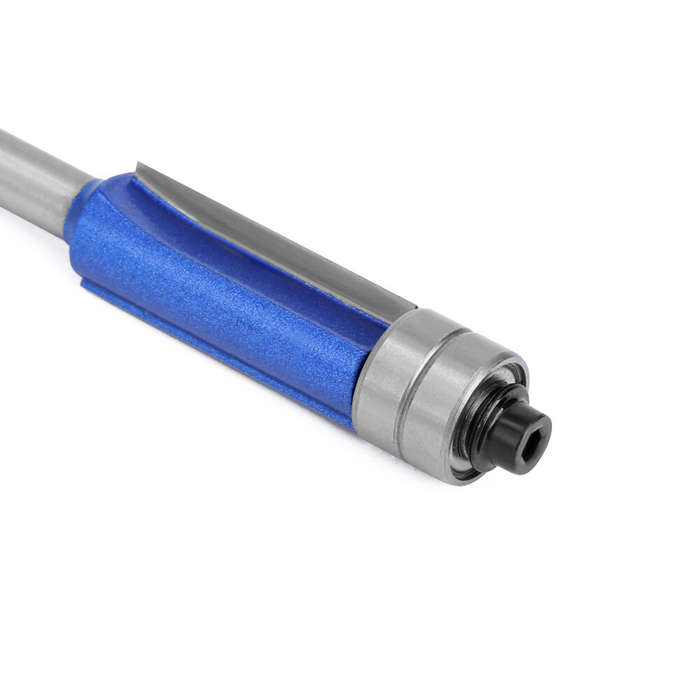 #C - Silver Blue Double Bearing Router Bit Trimming Knife Woodworking Milling Tools Double-edged Tri