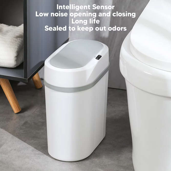 Blue - 12L Slim Smart Sensor Trash Can Dual Mode Auto-Kick Sensor Home Sensing Automatic Trash Can B