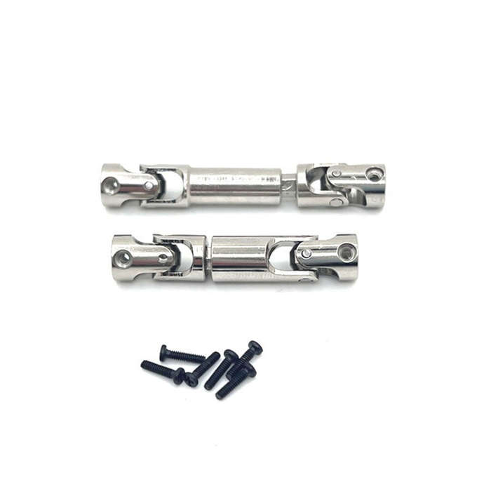 Silver - 2PCS Upgraded Metal Drive Shaft Front Rear for Land Rover FMS FCX24M D90 D110 Range Discove