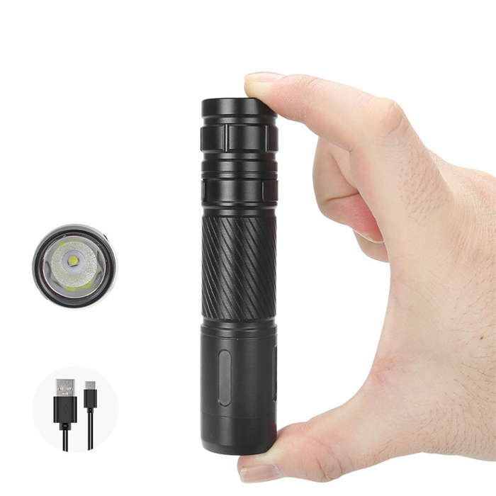 Green - Bikight 1000LM Super Bright Compact EDC LED Flashlight 3 Modes Rechargeable Torch Light Bicy