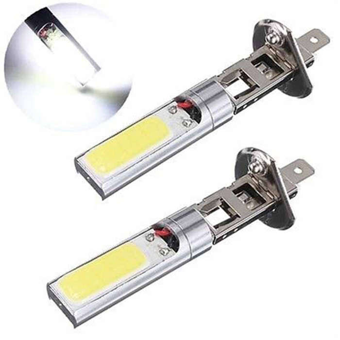 H3 - H1/H3 Pair Car LED Fog Lights 10W Front Fog Lights COB Chip Fog 6000K LED Headlight Light Bulb
