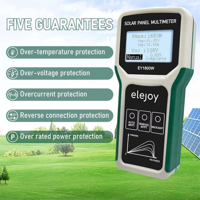 Green - EY-1800W Solar Panel Tester Solar MPPT Meter Multimeter 5-1800W Power Range 20-120V Voltage