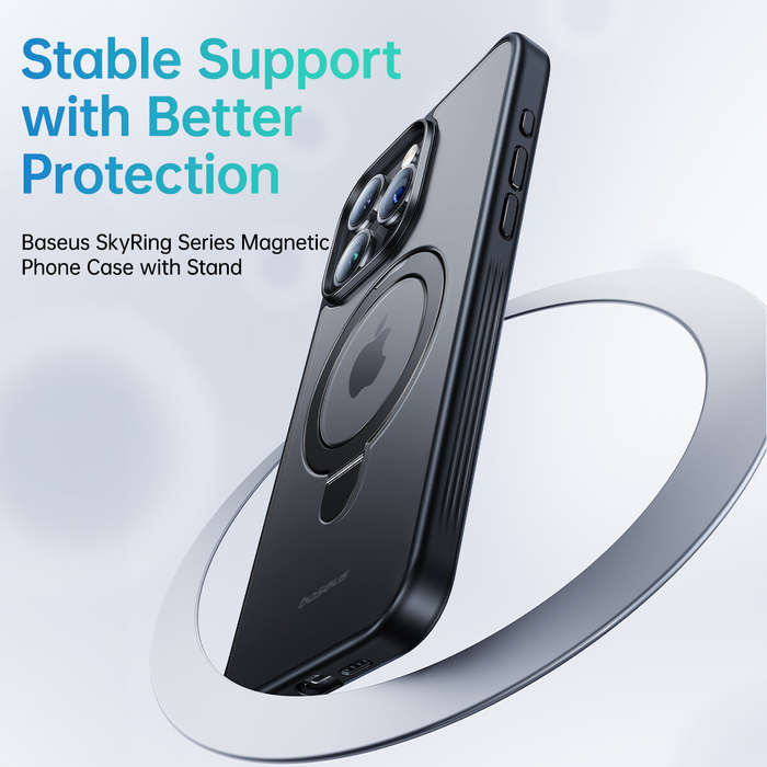 iPhone 15 Pro - Baseus SkyRing Series Magnetic Phone Case with Stand for iPhone 15 15 Plus 15 Pro 15