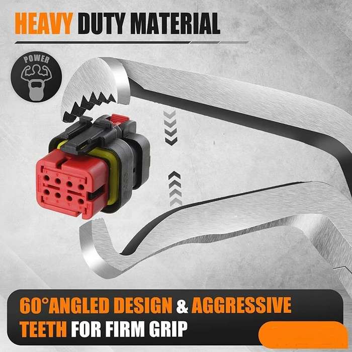 3pcs - Automotive Disconnect Pliers Set Reliable Carbon Steel Compact Connector Removal Tool for Eng