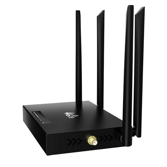 Black - ED128 4G Industrial CPE Router with 6 Antennas SMA Strong Signal 4G WiFi Router SIM Card Ins