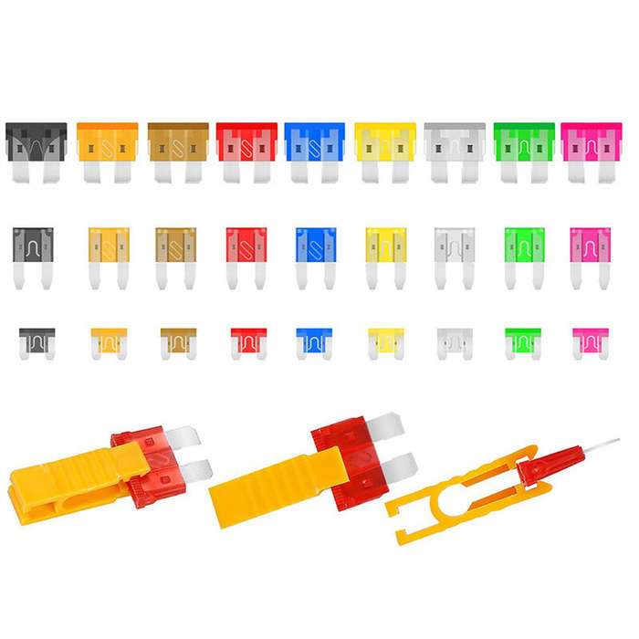306PCS Fuse Car Kit Standard+Mini+Low Profile Mini Blade Fuse Assortment 5A/7.5A/10A/15A/20A/25A/30A