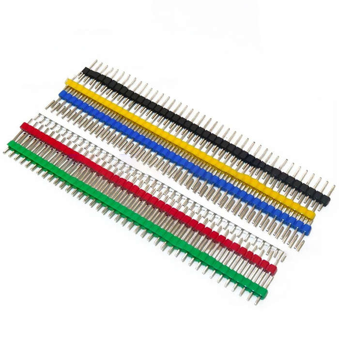 30pcs - 30PCS Single Row Male Header Connector Kit 40-Pin 2.54mm Colorful Copper PCB Pin Components