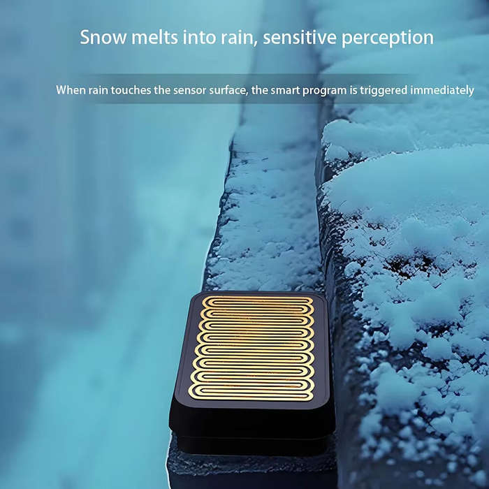 Black - Smart Zigbe Rain Sensor Water Leak Sensor APP Remote Wireless Alarm Outdoor Rain Detection W