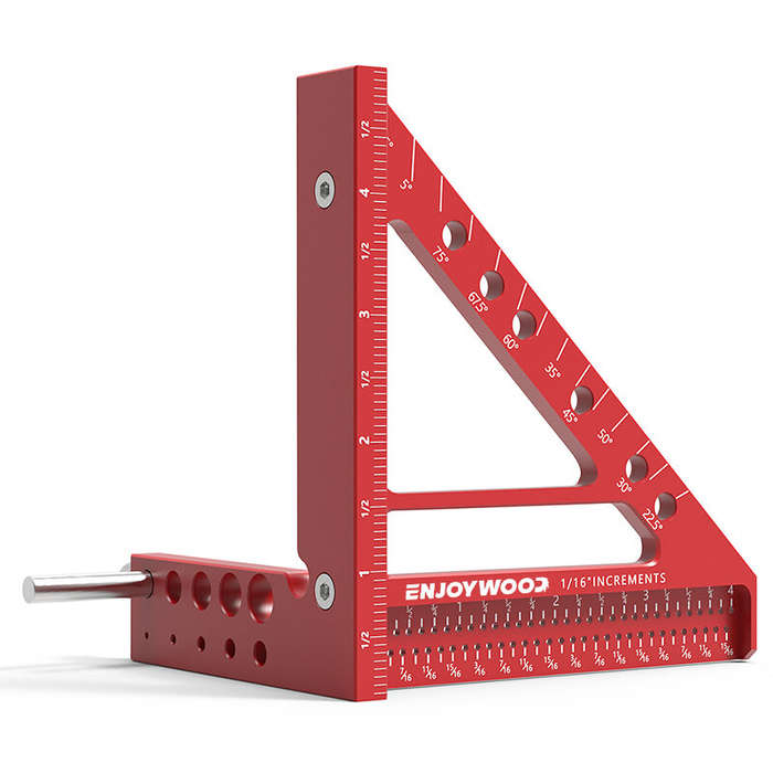 Metric - ENJOYWOOD 5 inch 3D Multi-Angle Measuring Ruler Square Ruler 22.5-90 Degree Protractor Prot