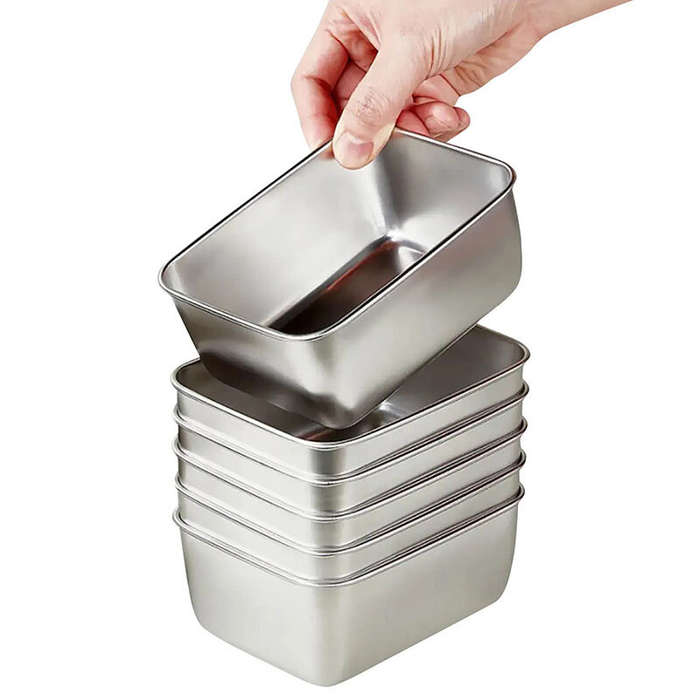 #01 - 6Pcs/set Sealed Storage Box Set with Lid 316 Stainless Steel Fresh-Keeping Box Vegetables Fres