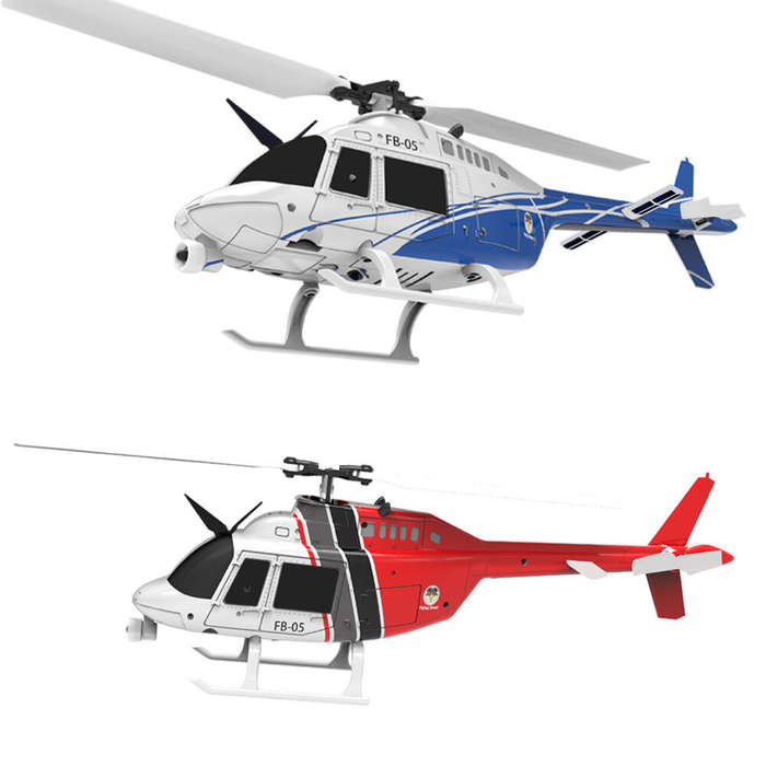 Red - FB-05 2.4G 4CH 3D6G Altitude Hold with LED Light RC Helicopter RTF