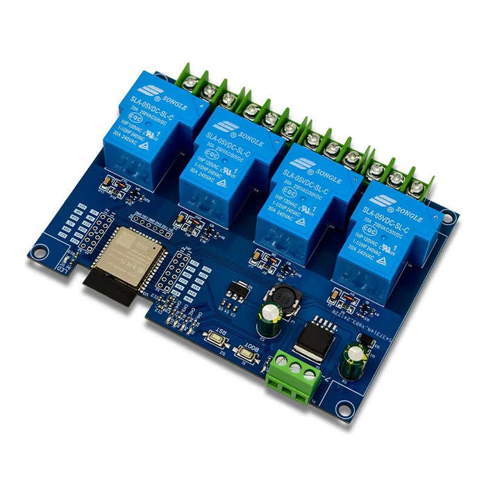 Board Only - LC DC7-28/5V Power Supply ESP32 WiFi bluetooth Four-way 30A Relay Module ESP32 Developm