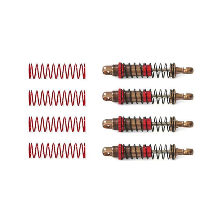 Red - 4PCS Upgraded Metal Oil Filled Shock Absorber Dampers for SG PINECONE FORSET 2401 1/24 RC Cars