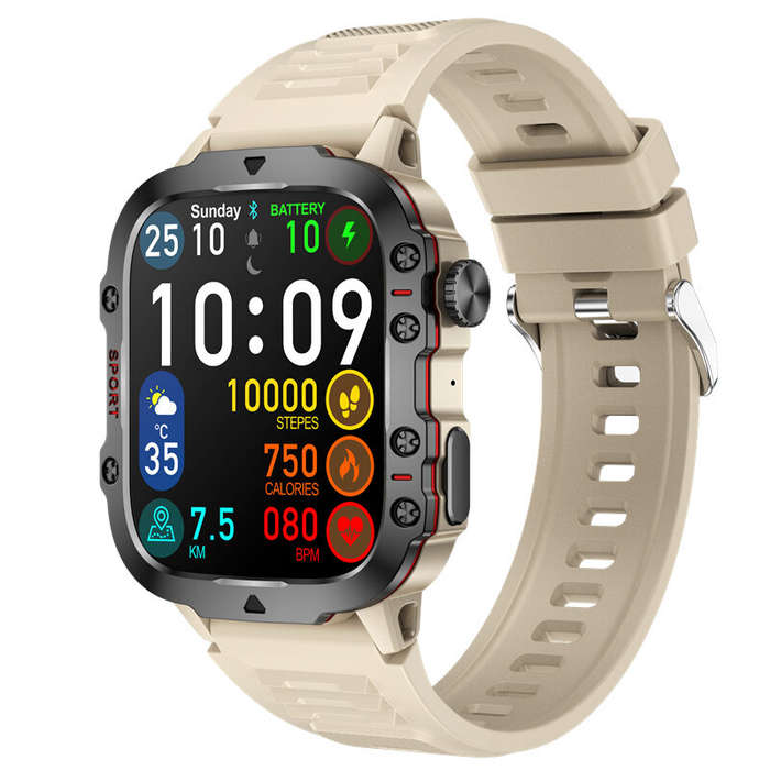 White - QX11 1.96inch HD Screen bluetooth Call Heart Rate Blood Pressure Blood Oxygen Monitor Sleep