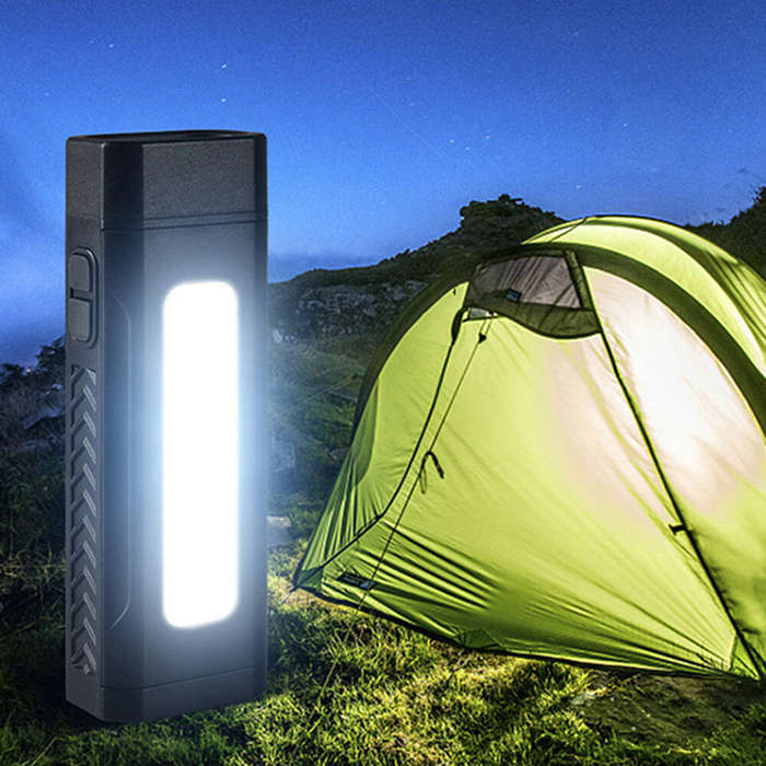 Black - Multi-Functional Strong LED Flashlight With COB Side Light Portable USB Rechargeable Mini To