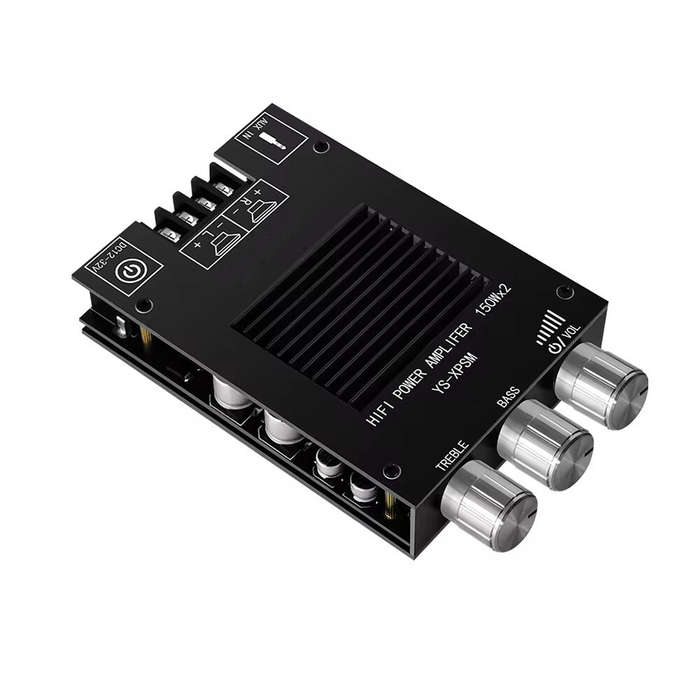 Black - YS-XPSM 150Wx2 TDA7498E Stereo Treble Bass Adjustment bluetooth 5.0 Audio Power Amplifier Bo