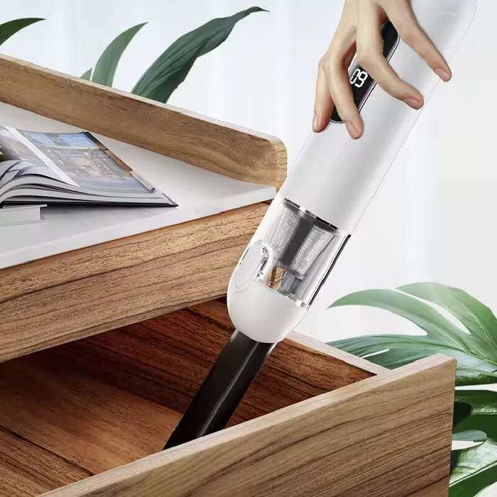 White - 13000Pa Cordless Car Vacuum Cleaner With Strong Suction Power Handheld Blowing And Suction M