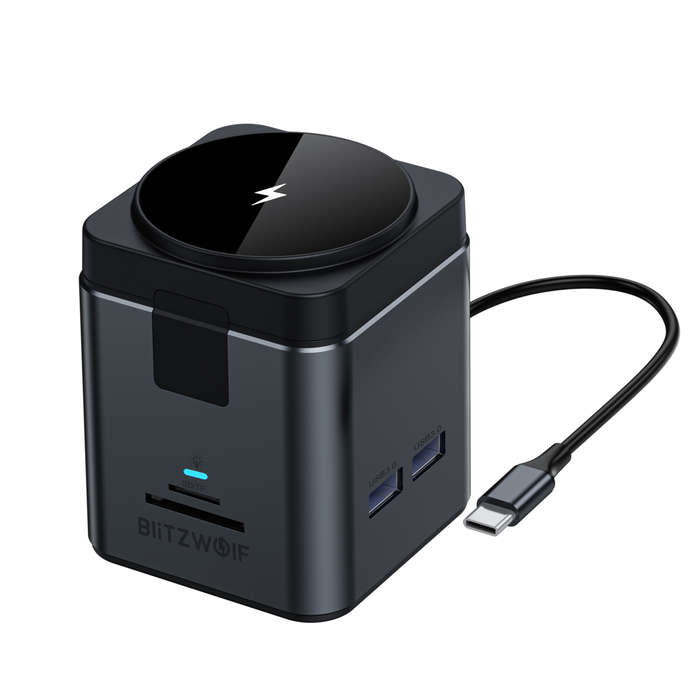 9 in 1 - BlitzWolf BW-TH17 9 in 1 Type-C Docking Station Magnetic 15W Wireless Charger Stand USB-C H