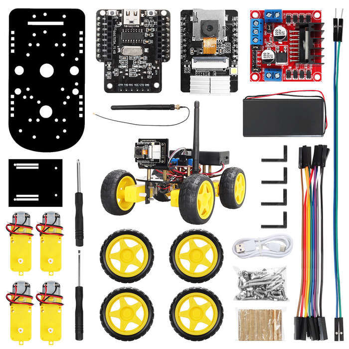 TSCINBUNY Robot Starter Kit For Arduino Programming with ESP32 Camera and Codes Learning Develop Ski