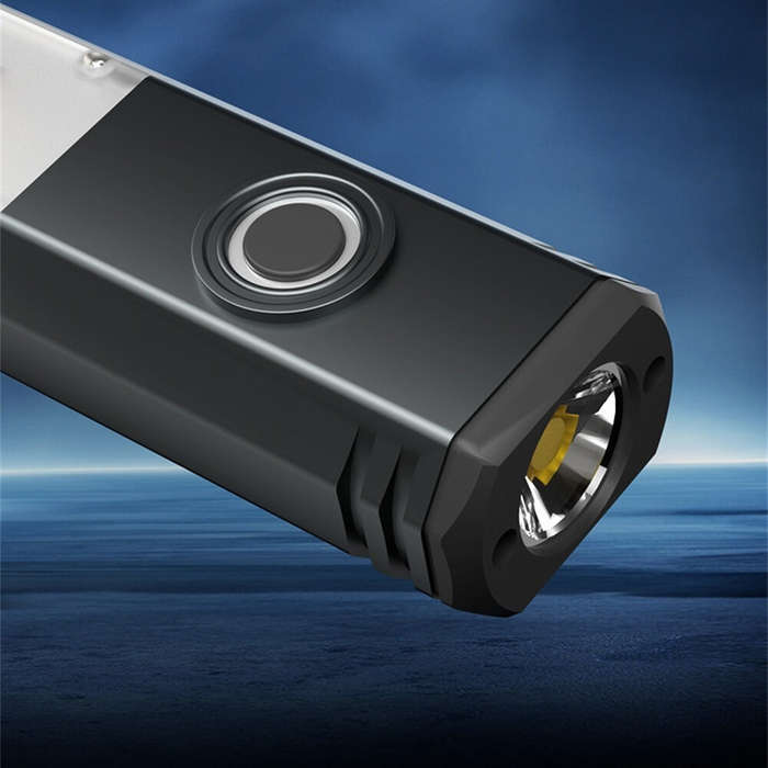 Black - Portable Ultra-Bright Outdoor LED Flashlight with Built-in Lithium Battery USB Rechargeable
