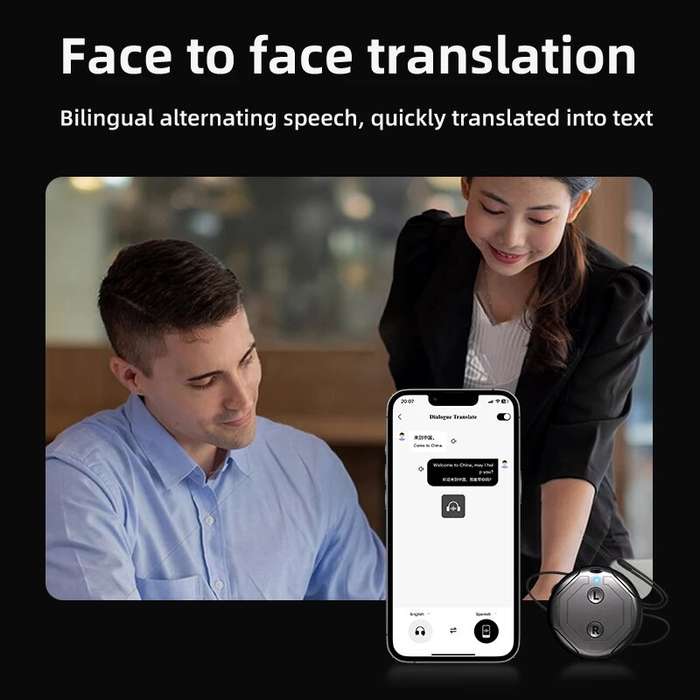 Black - K18 AI Intelligent Translator Multi-language Translation Simultaneous Interpretation Cross P