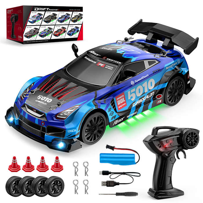 Red & Black - CV-E82 CV-E83 1/24 2.4G Drift RC Car LED Light Two Speed Full Scale High Speed Vehicle