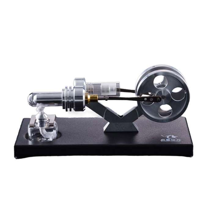 Wooden Base - StarPower QX-SL-01 Hot Air Stirling Engine Model with Wooden / Metal Base DIY Generato