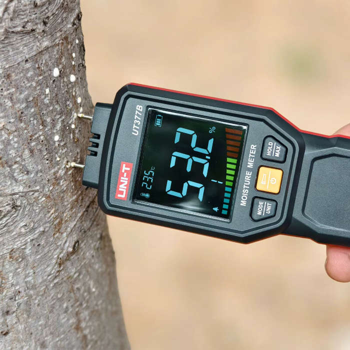 Red - UNI-T UT377B Moisture Tester Multipurpose Moisture Meter for Wood and Building Materials with