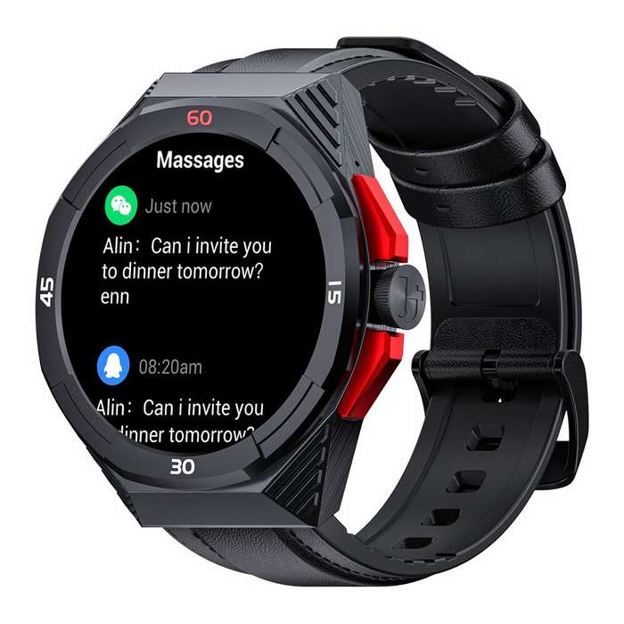 Black Steel - LOKMAT COMET2 PRO 1.46inch HD Screen bluetooth Call Heart Rate Blood Pressure Blood Ox