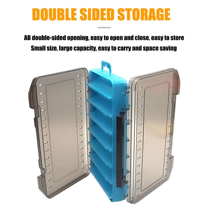 Small Yellow - SAMOLLA 12/14 Compartments Double Sided Fishing Tackle Box Y-slot Fishing Gear Organi