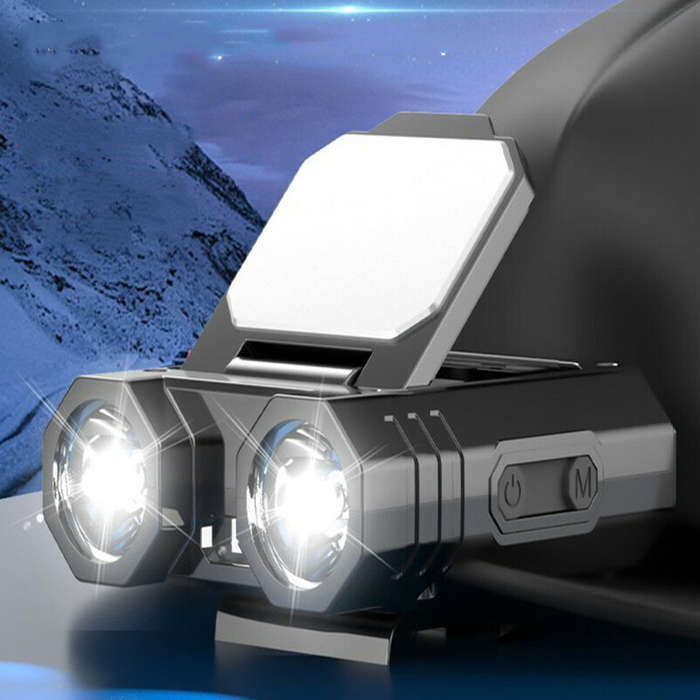 Mini Rechargeable Head Lamp XPE Hat Clip Light Stepless Dimming Rechargeable LED Headl Light for Cam