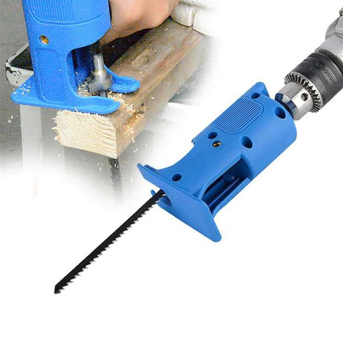 Blue - Drillpro Reciprocating Saw Attachment Adapter Change Electric Drill Into Reciprocating Saw fo
