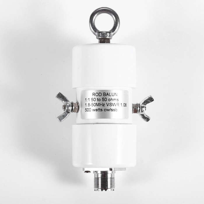 White - 1:1 Voltage Balun 500W Power 1-50MHz Universal SO-239 Connector Compact Design for Shortwave