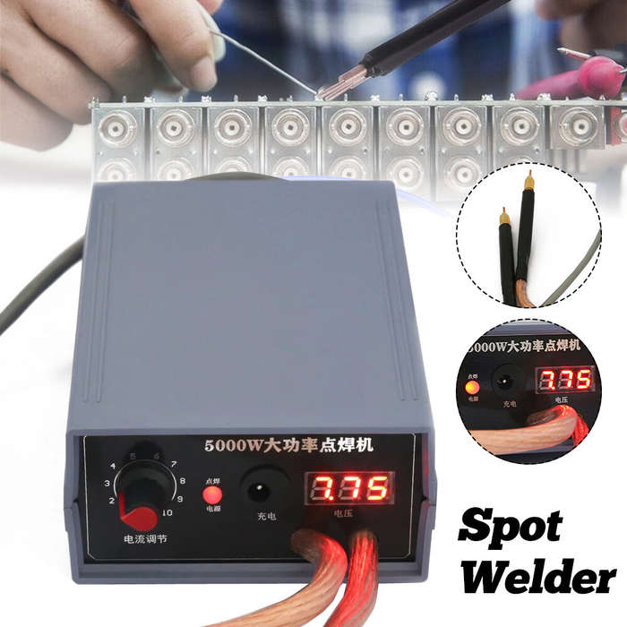 220V EU Plug - Excellway 5000W Mini Spot Welder High Power Handheld Spot Welding Machine for 18650 B